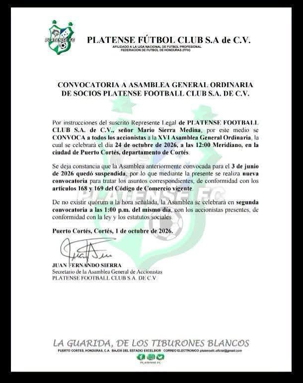Documento oficial de la convocatoria